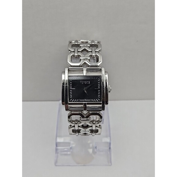 Versus Versace Womens Square Stainless Steel Bracelet Watch Quartz New Battery - Picture 1 of 11